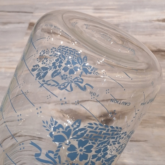 2L Pyrex Carafe , Blue Cornflower / Country Blue Glass Pitcher, Juice Jug - Picture 13 of 14